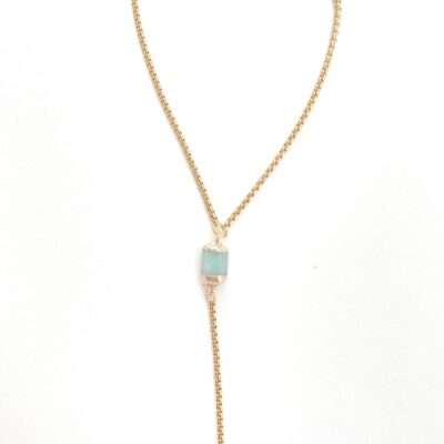 lariat necklace blue